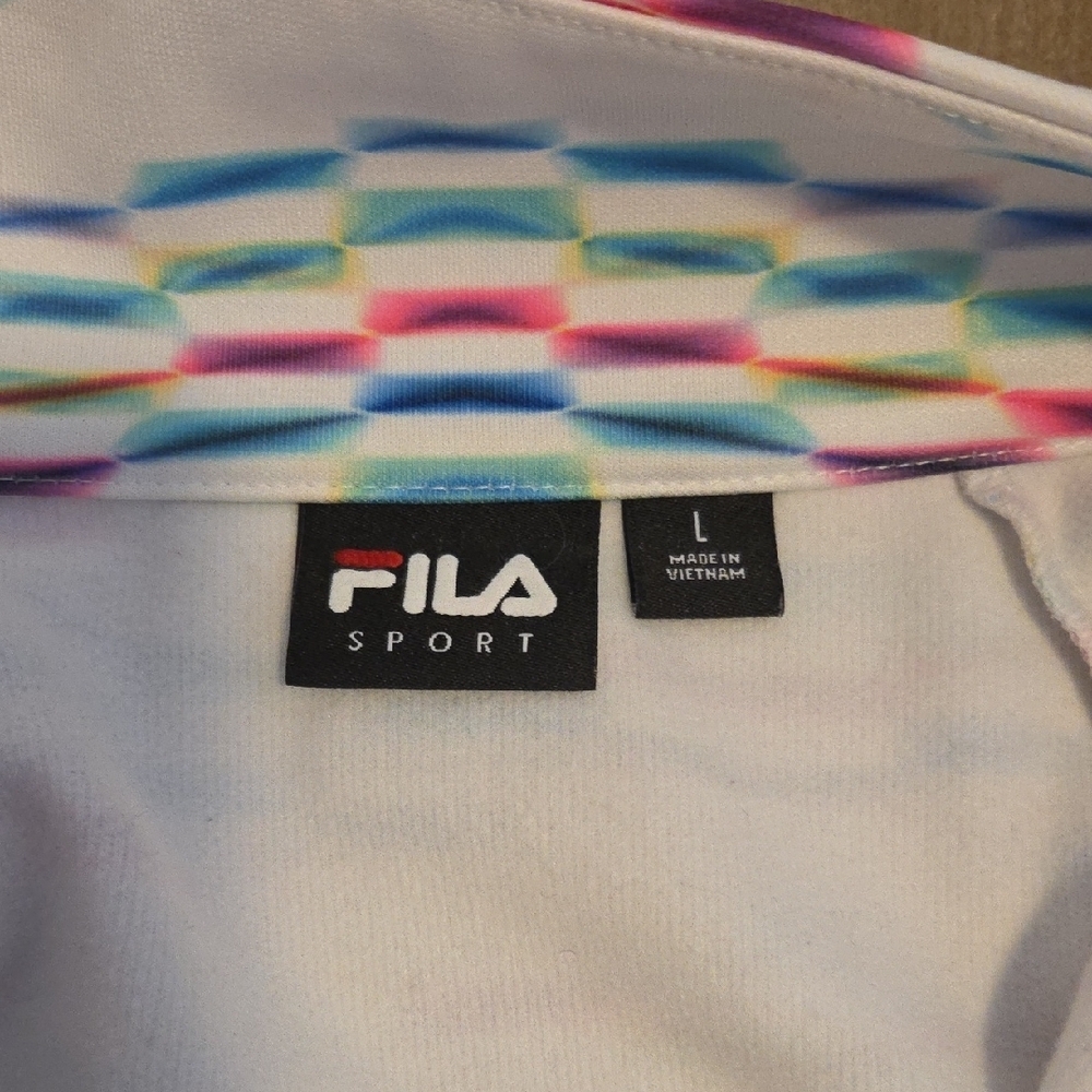 Fila White Multicolor Patterned Pullover - image 5